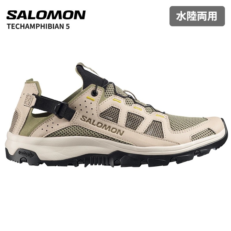 サロモン ウォーターシューズ テックアンフィビアン5 Eucalyptus Aloe Yellow L49104300 メンズ