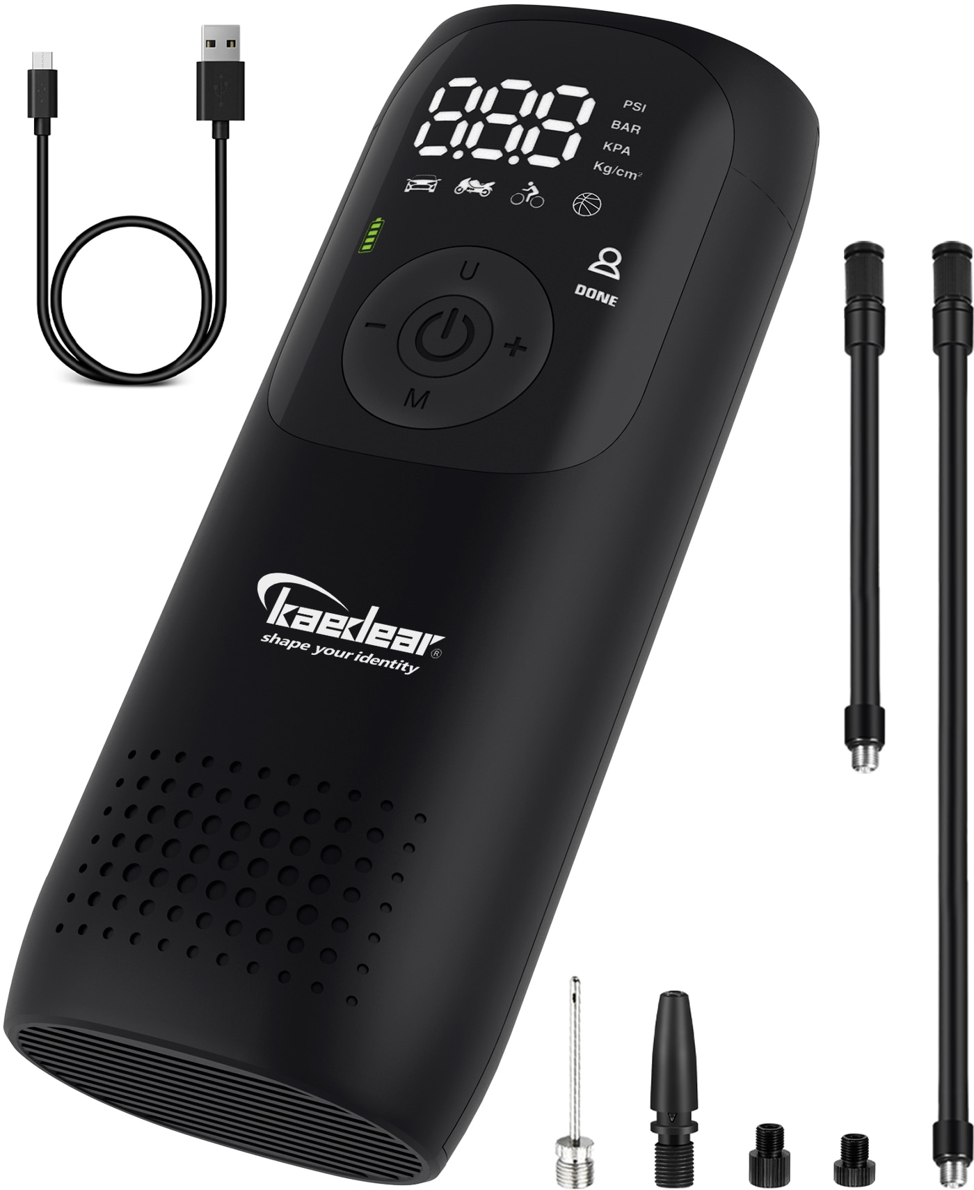 Kaedear(カエディア) バイク 空気入れ バイク用 エアポンプ 電動 エアーポンプ 電動空気入れ オートバイ 自転車 車 モバイルコンプレッサー KDR-AP1