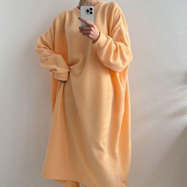 (OP)フリースカーディガン87ふわふわボックスポケットワンピース 冬