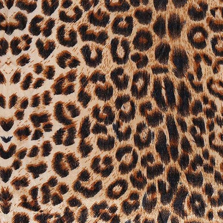 ヒョウ 柄 ベロア 生地 動物 レオパード 約幅1.5m 裁断済み 1way(ヒョウ, 5m)