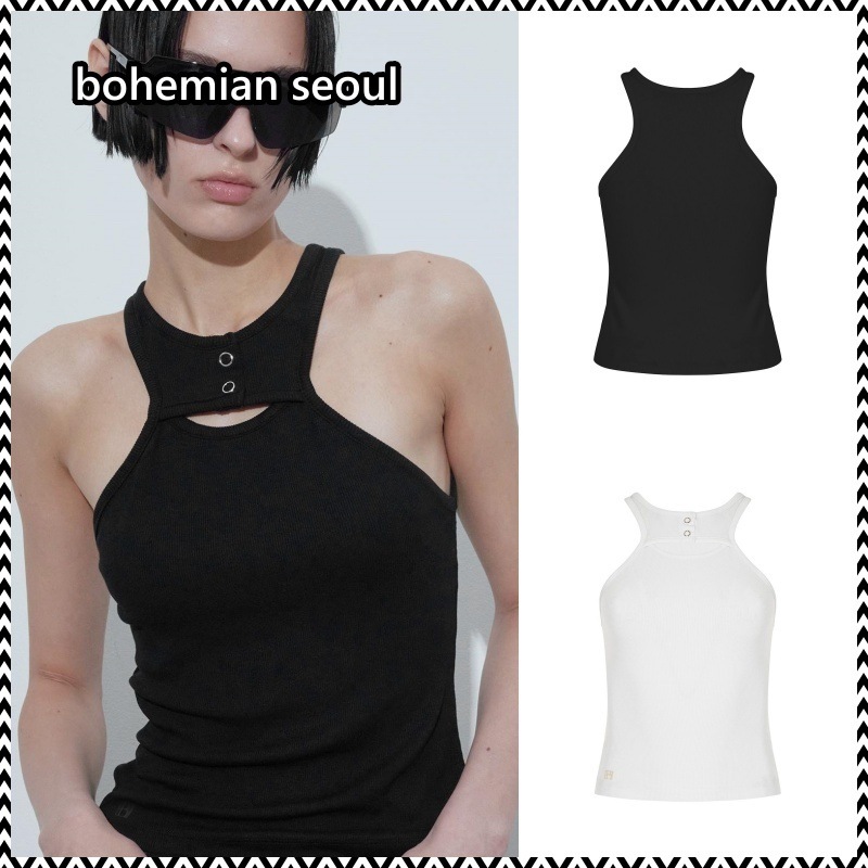 bohemian seoul RIBBED SLIT TANKTOP