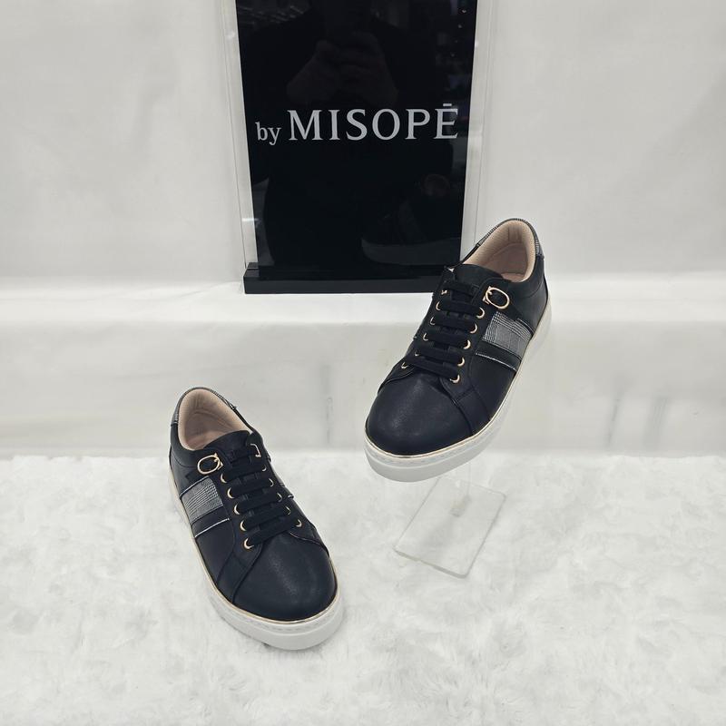 By 女性 チェック ポイント スニーカー 112HT330SH001 BLACK 1 JJ