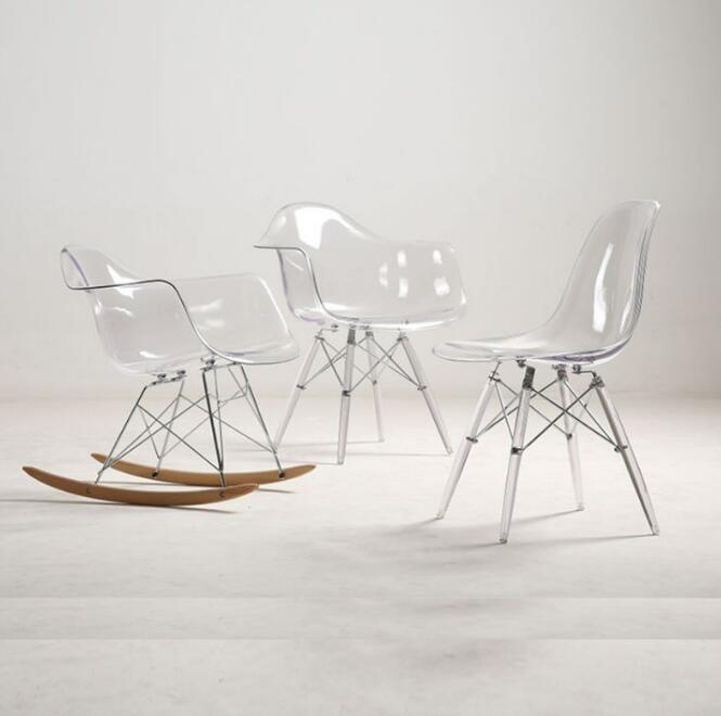 クリスタル透明アクリルクリアプリンセスチェア 透明ロッキングチェア