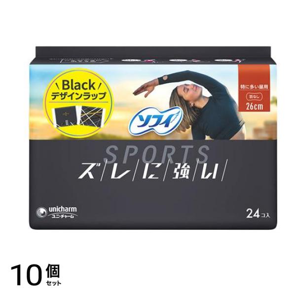 SPORTS(スポーツ) 特に多い昼用 羽なし 26cm 24枚入 10個セット