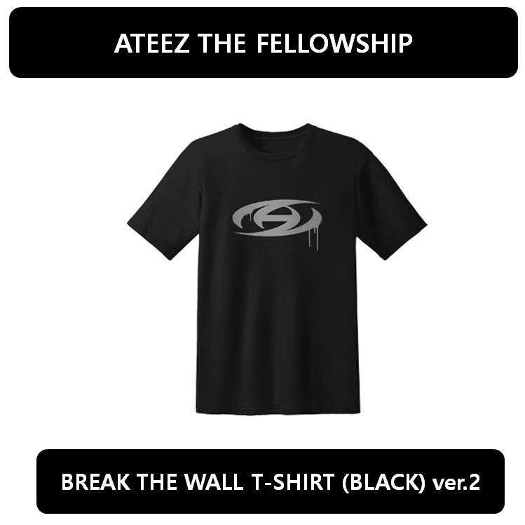 【ATEEZ】(8種 選択)- ATEEZ THE FELLOWSHIP : BREAK THE WALL T-SHIRT (BLACK) ver.2