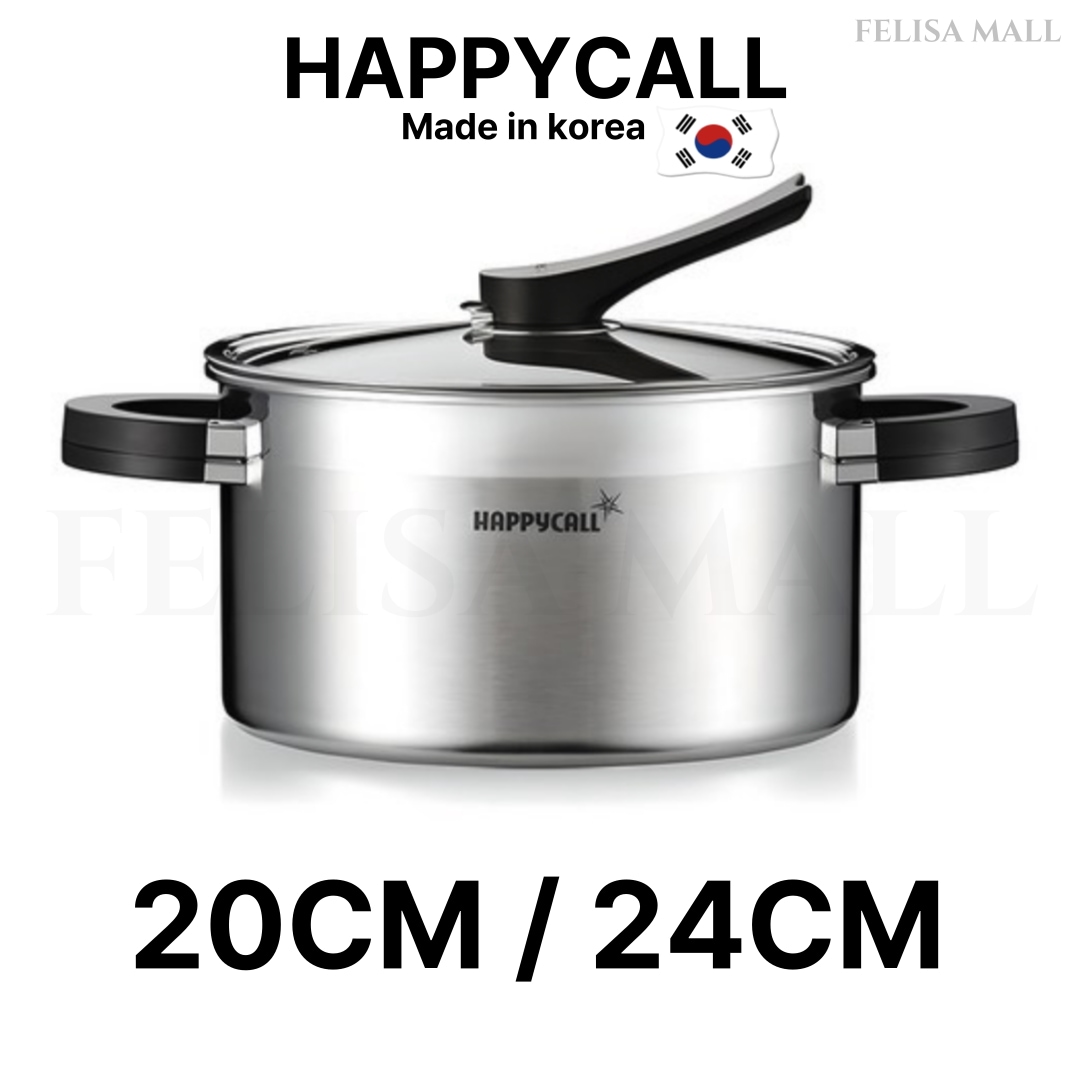 [happycall] 20,24CM 3重 韓国製/ステンレスお鍋 高級ステンレス [IH/ガス]