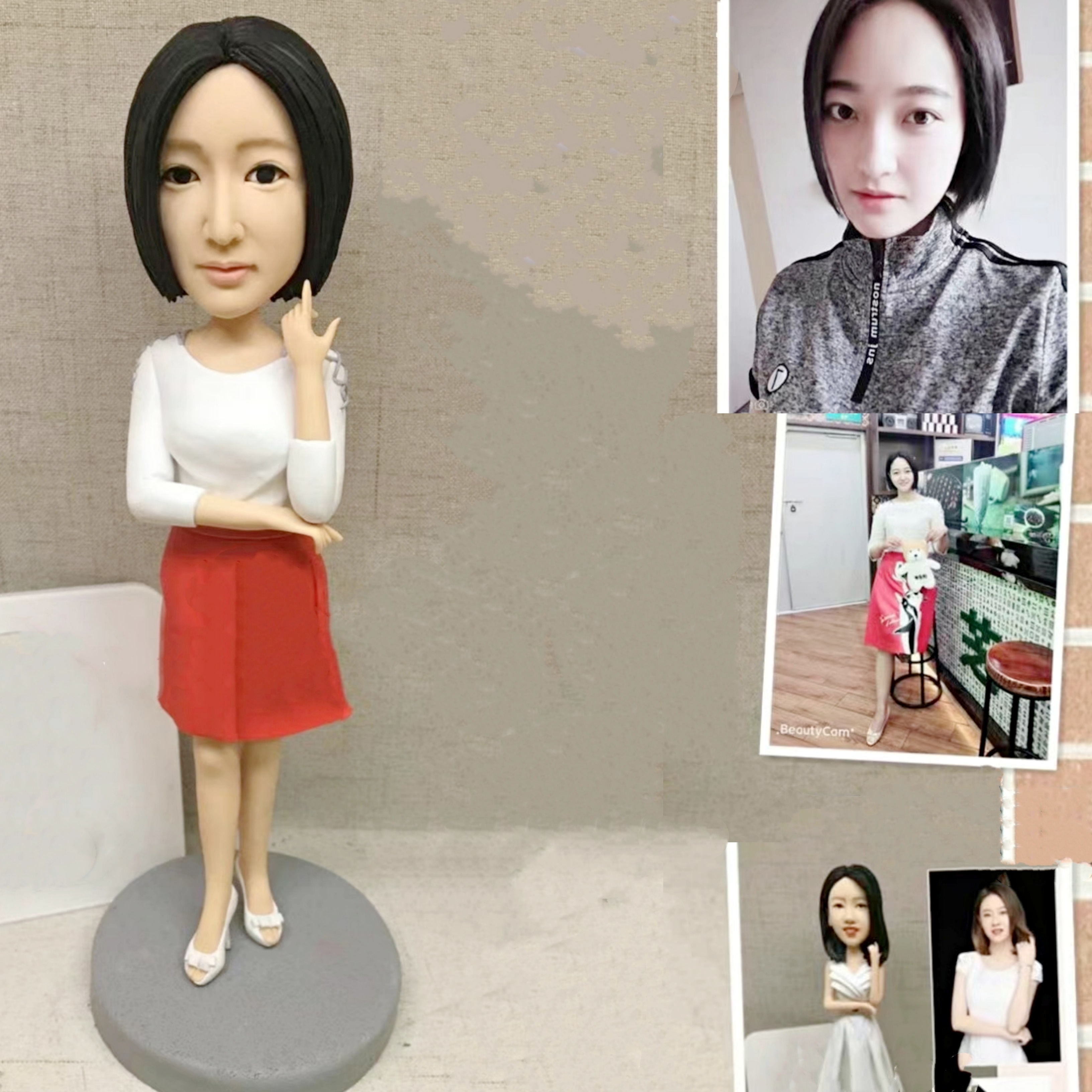 【オーダーメイド】3D肖像画 似顔絵 人形 フィギュア 彼氏 彼女 誕生日 ケーキトッパー 記念日 カップル 友達 プレゼント