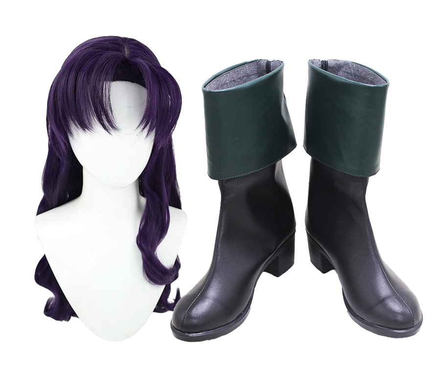 葛城ミサト コスプレ靴 葛城ミサト ウィッグ付き 下駄 シューズ 長靴 コスプレ クリスマス ハロウィン