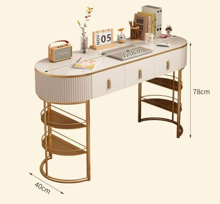 シンプルモダンベッドルームノートパソコンライティングデスク書卓北欧風小さな家庭用ガラスコンピューターデスク　化粧台