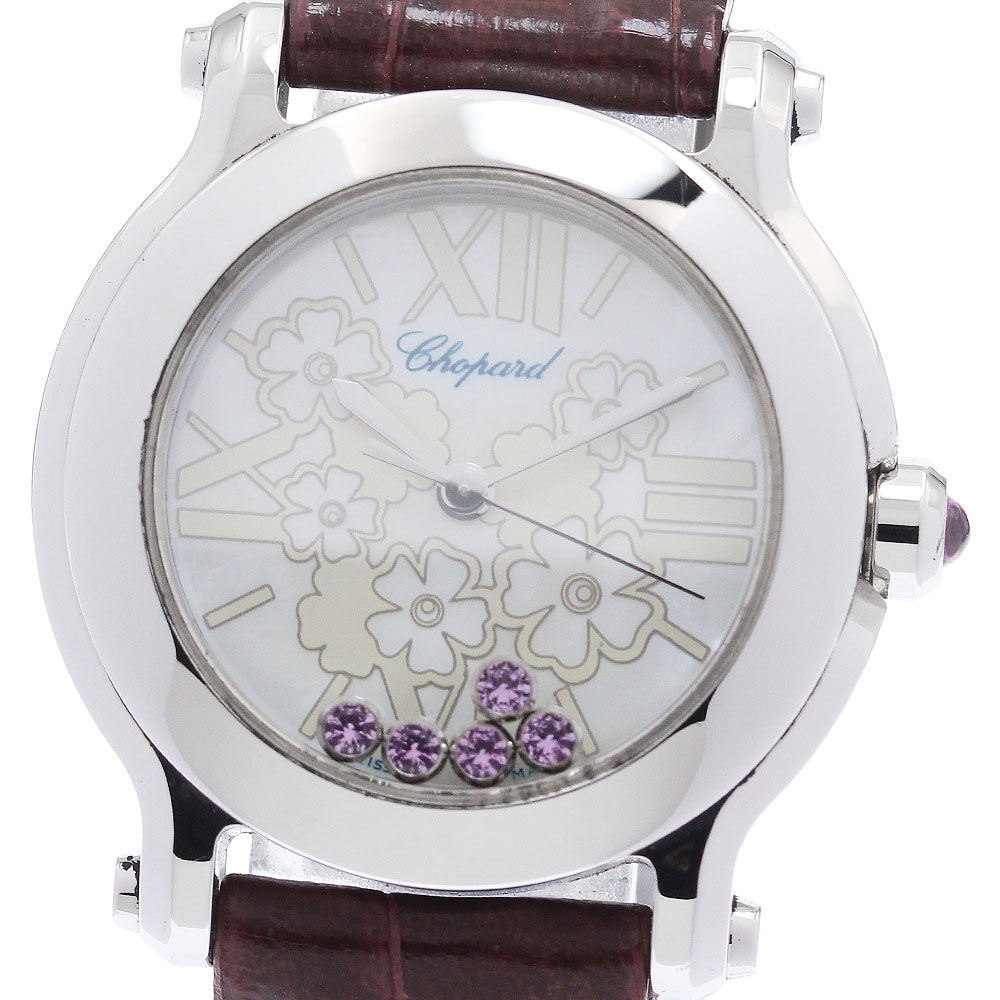 ショパール Chopard 8509 ハッピースポーツ ピンクサファイア クォーツ レディース _936345【中古】