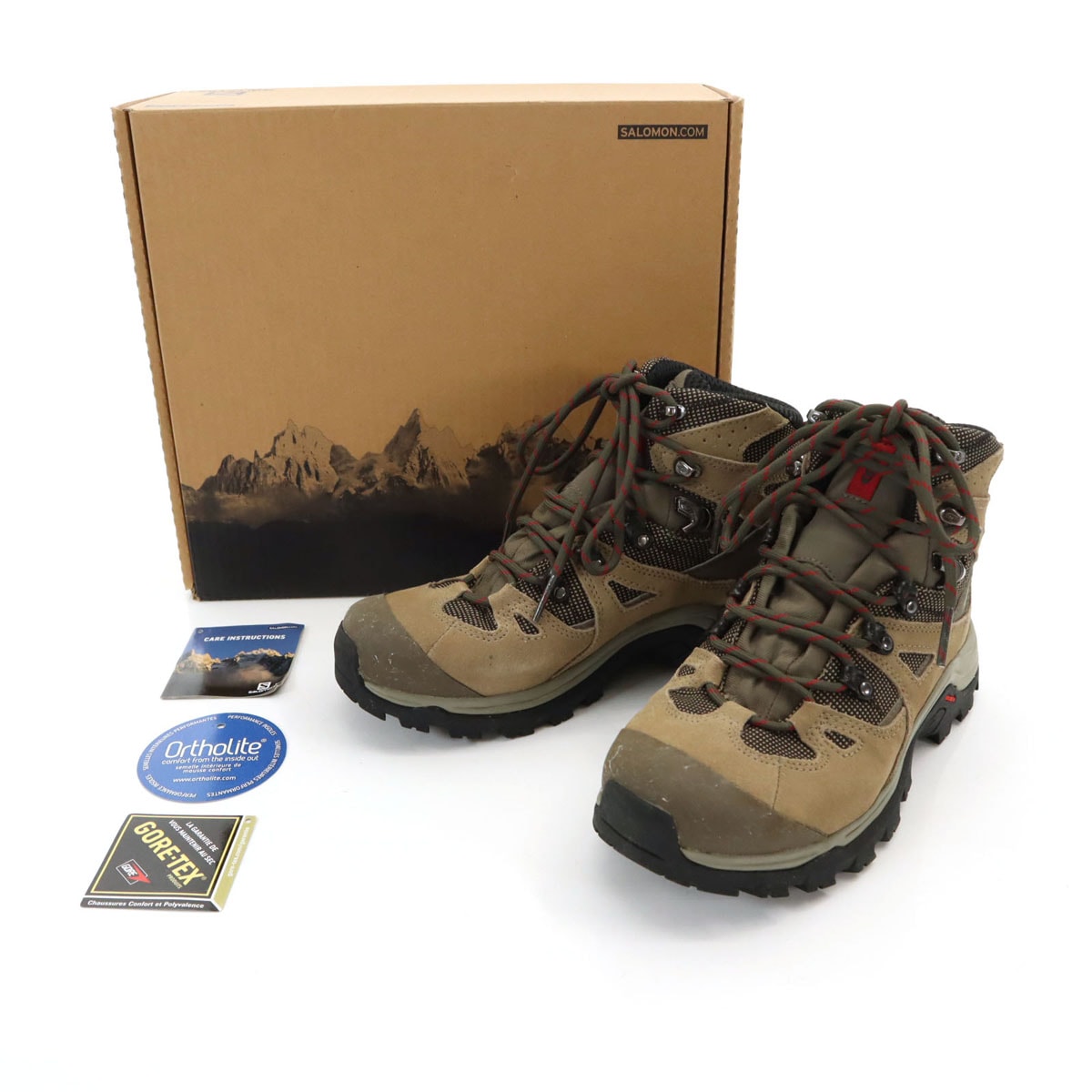 ortholite トレッキング ブーツ US7 グレー系 アウトドア 登山 箱付き ゴアテックス レディース 古着