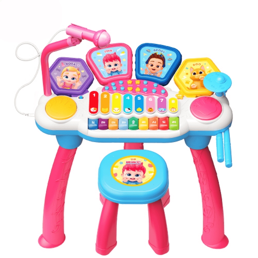 ピンキッツ ベベピン ドラムピアノ 子供 幼児 赤ちゃんピアノ 鍵盤遊び マイク おもちゃ