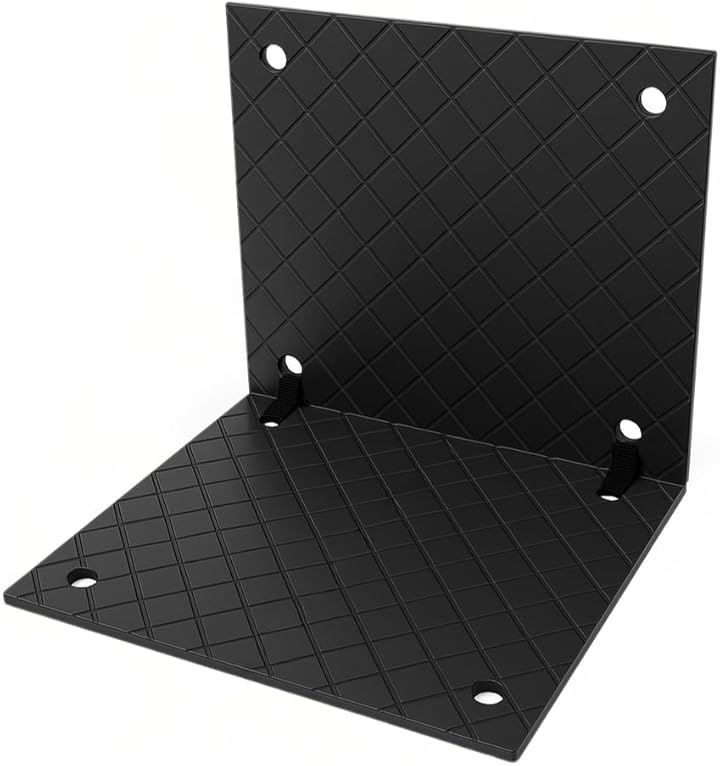 軽量高強度 折りたたみ式 樹脂製敷板 PSKJr イベント・DIYに最適 床面の保護・養生材 収納・運搬に便利 面ファスナー式(ブラック, 長さ91cmx幅45cmx厚さ0.6cm)