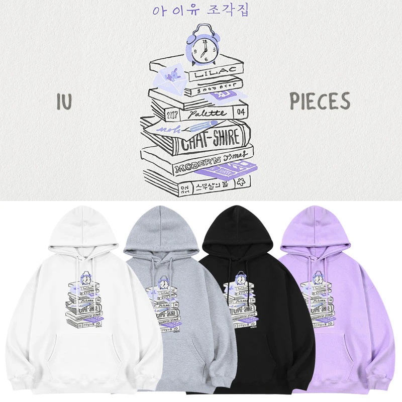 Iu Li Zhienアルバムピースコレクションピースプリントスウェットシャツプラスフリース薄手春パーカー