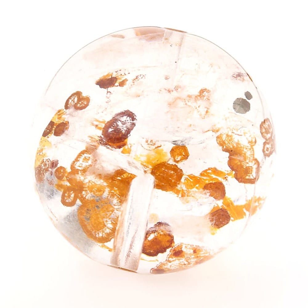 「1点もの 現品」 1粒売り 天然 オーラクォーツ ブラジル産 15mm パワーストーン バラ売り 天然石 パワーストーン ばら売り ビーズ 穴あき 1玉売り アクセサリー パー zz000121-b