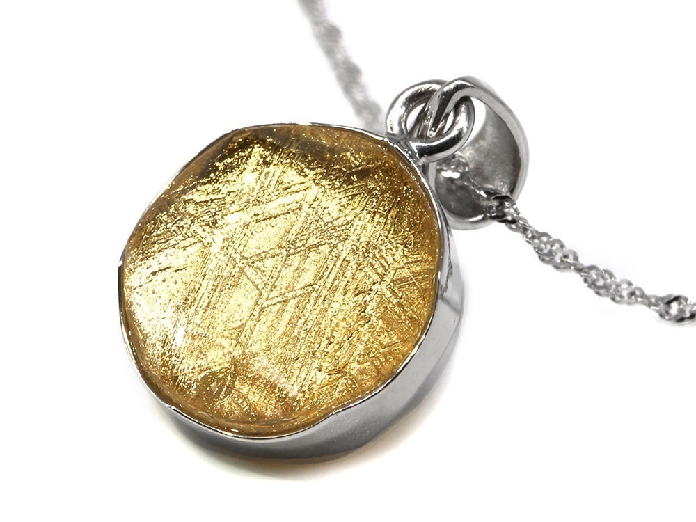 ギベオン ペンダントトップ 15mm ゴールド 六芒星 ペンダント 隕石 シルバー925 アクセサリー メンズペンダント レディースペンダント パワーストーンペンダント 天然石ペンダント ペンダントト