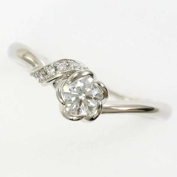 PT900 プラチナ リング 10号 ダイヤ 0.283 0.02 VS2 鑑定書 中古