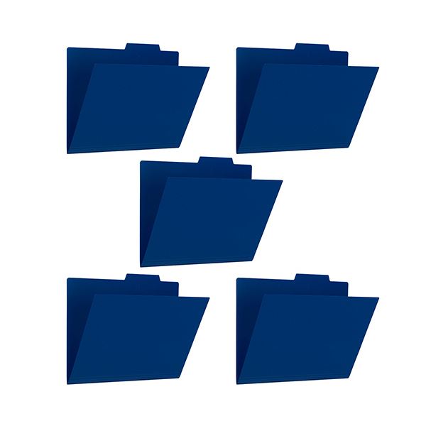 （まとめ）プラス PP個別フォルダー+ A4ネイビー FL-161IF 1パック(5冊)(×5セット)