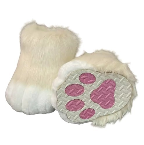 着ぐるみ ケモノ足 クリーム Mサイズ 22.5~24CM ケモノ脚 ファースーツ ケモノ fursuit ぬいぐるみ コスプレ コスチューム kigurumi