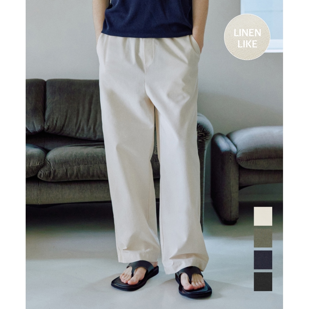 KIIMUIR COOLリネンライクセミワイドバンディングパンツ_4 COLOR