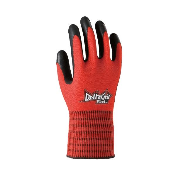 (まとめ) 川西工業 デルタ グリップ M レッド #2526R-M 1パック(3双) (×5セット)