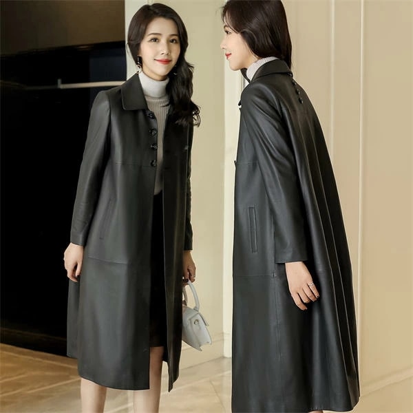 本革 ラムレザー レザージャケット レディース 本革 レザージャケット ロング 羊革 レザーコート ロングコート トレンチコート ライダース 防風 ブラック 革コート アウター 春秋冬 結婚式 母の日