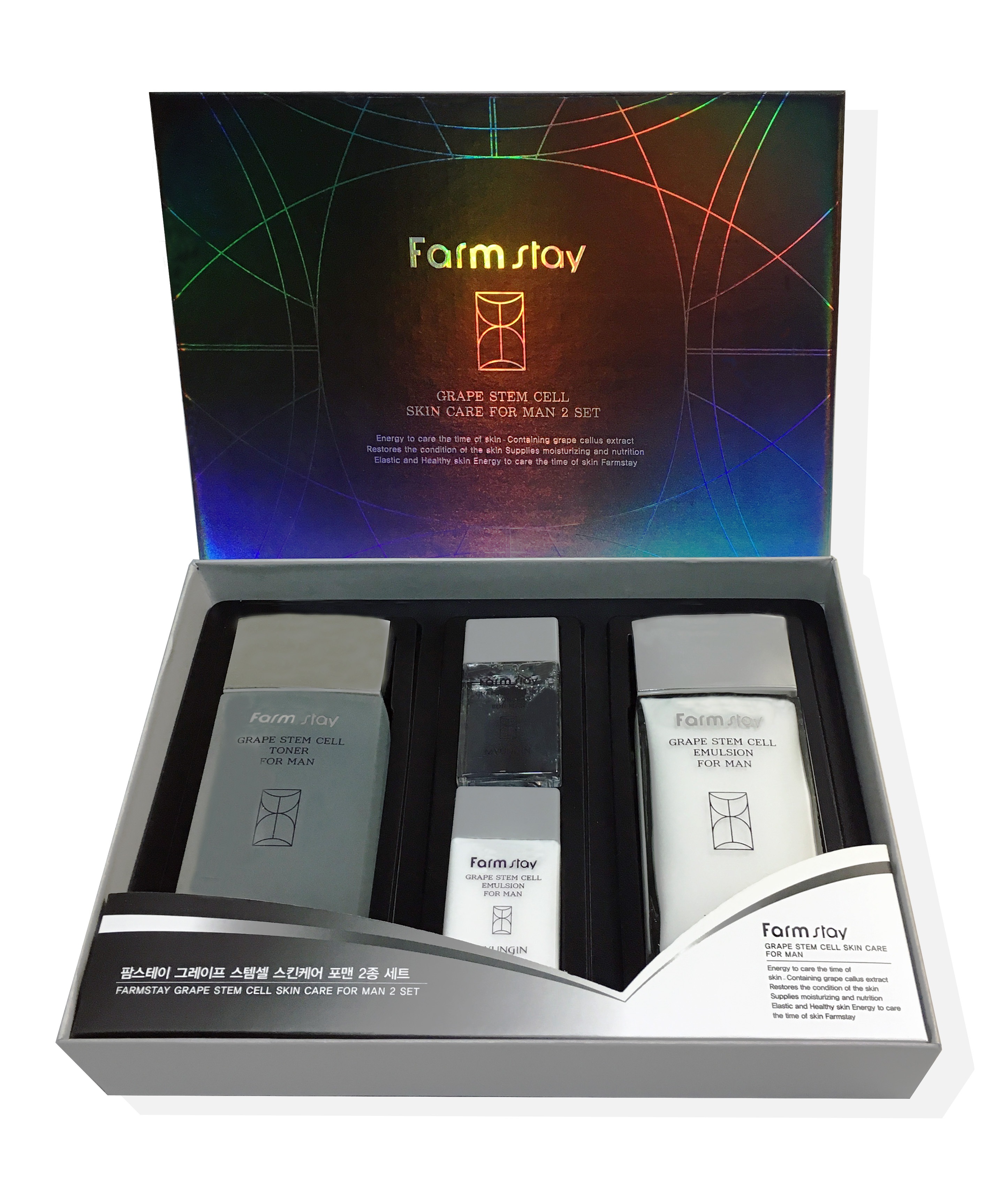 [ZENCOS]韓国[ファームステイ/Farm Stay]グレープ幹細胞2男性ケアトラベルキット/化粧水/ローション/韓国/コスメ/化粧品/送料無料