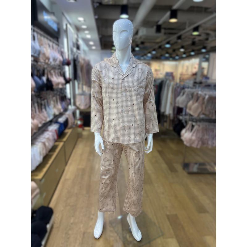 [坡州店] [] 綿朱子クマプリント男性パジャマ BE[VPA4471M]