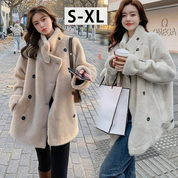 ふわふわ ファーコート レディース 冬服 ボアジャケット アウター S M L XL