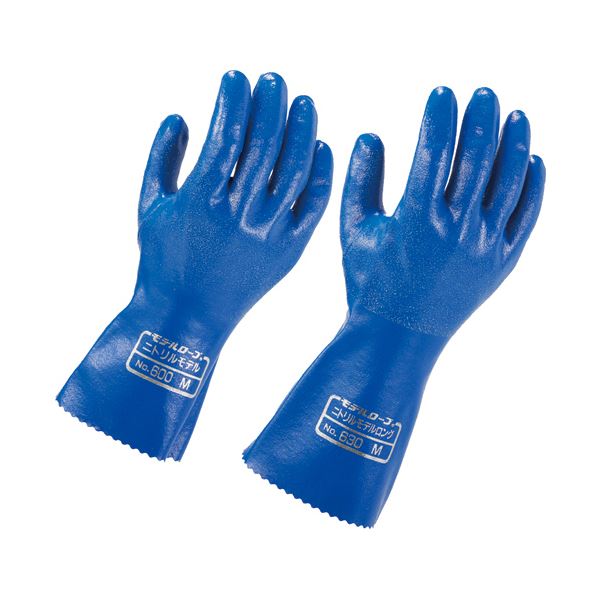 （まとめ） エステーモデルローブ No.630 ニトリルモデルロング L ブルー 1双 [x5セット]