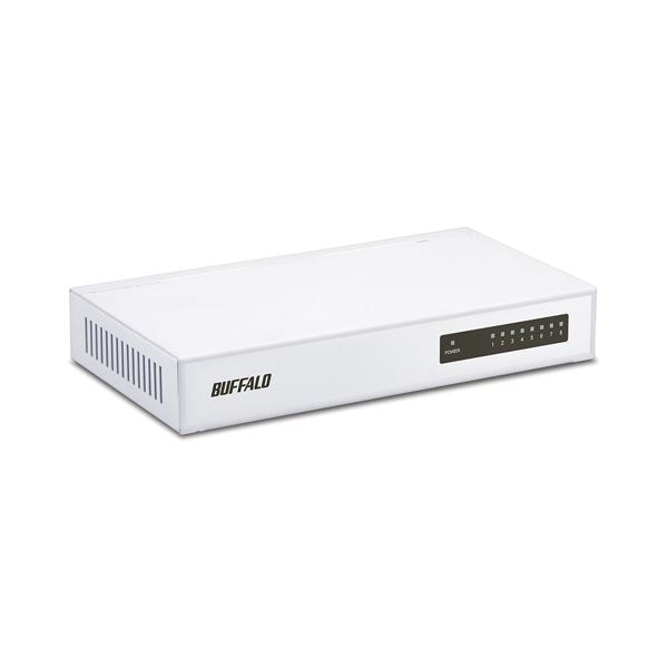 (まとめ）バッファロー 10/100M対応スイッチングハブ 金属筐体 電源内蔵 8ポート ホワイト LSW4-TX-8NS/WH 1台(×3セット)