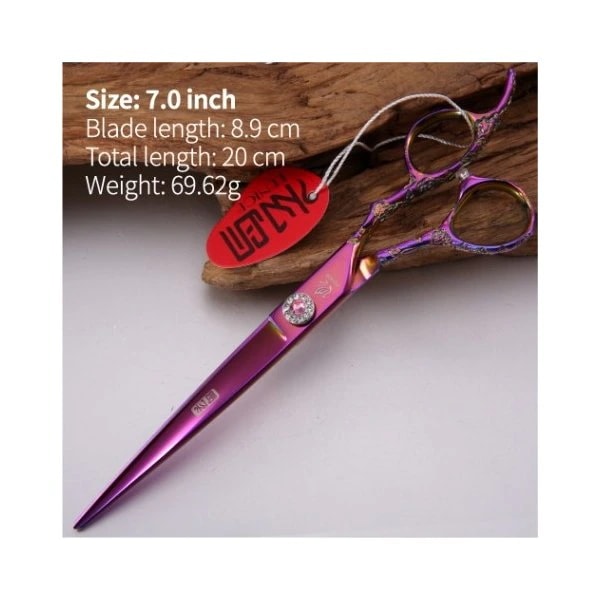 Fencieプロフェッショナルパープル7.0インチ/ 8.0インチ輸入440c犬の髪のグルーミング切削鋏 7 inch