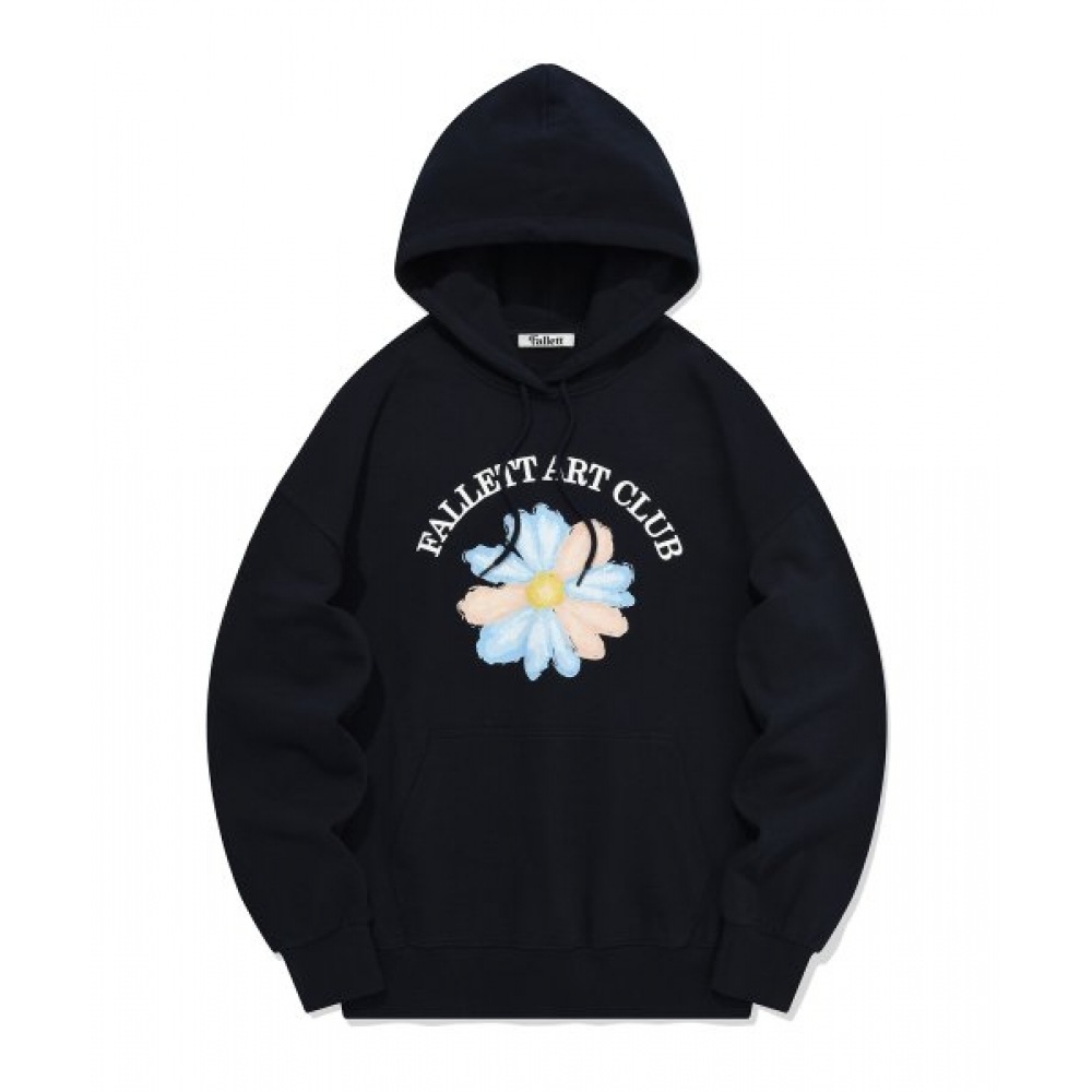 ファレットドローイングフラワーパーカーライトネイビー