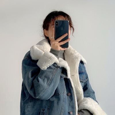 アウター ジャケット デニムジャケット 長袖 襟付き 前開き ボタン ポケット デニム 裏ボア かわいい 大人可愛い きれいめ シンプル 上品 おしゃれ かっこいい レトロ ラフ ルーズ こなれ感