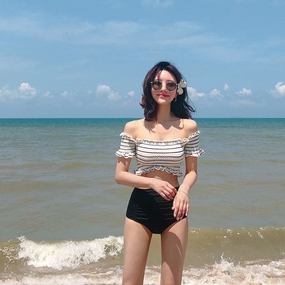 水着 レディース 送料無料 カラバリ1色 ホワイト サイズ3展開 M L XL ビキニ水着 セクシー 大きいサイズ セット お得 オフショル バンドゥ 水着 チューブトップ ビキニ スイムウェアおしゃ