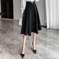 スカート レディース ゆったりスカート Aライン フレアスカート 膝丈 ひざ丈 ロング ロング丈 スリム タイト 細身 ストレート Iライン リボン ベルト ウエストリボン スリット サイドスリット