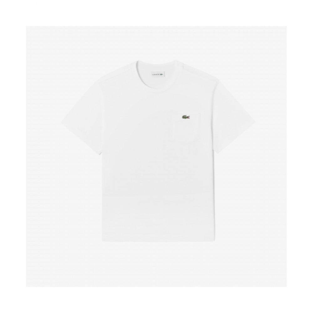 LACOSTE メンズベーシッククルーネックポケット T シャツ [ホワイト]
