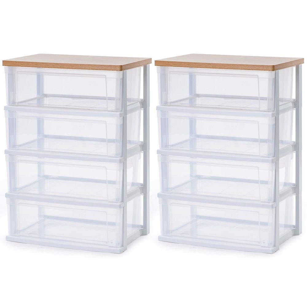 チェスト ワイド 3段 4段 5段 日本製 簡単組み立て 幅54.5×奥行き39.1 フレンチオーク木天板