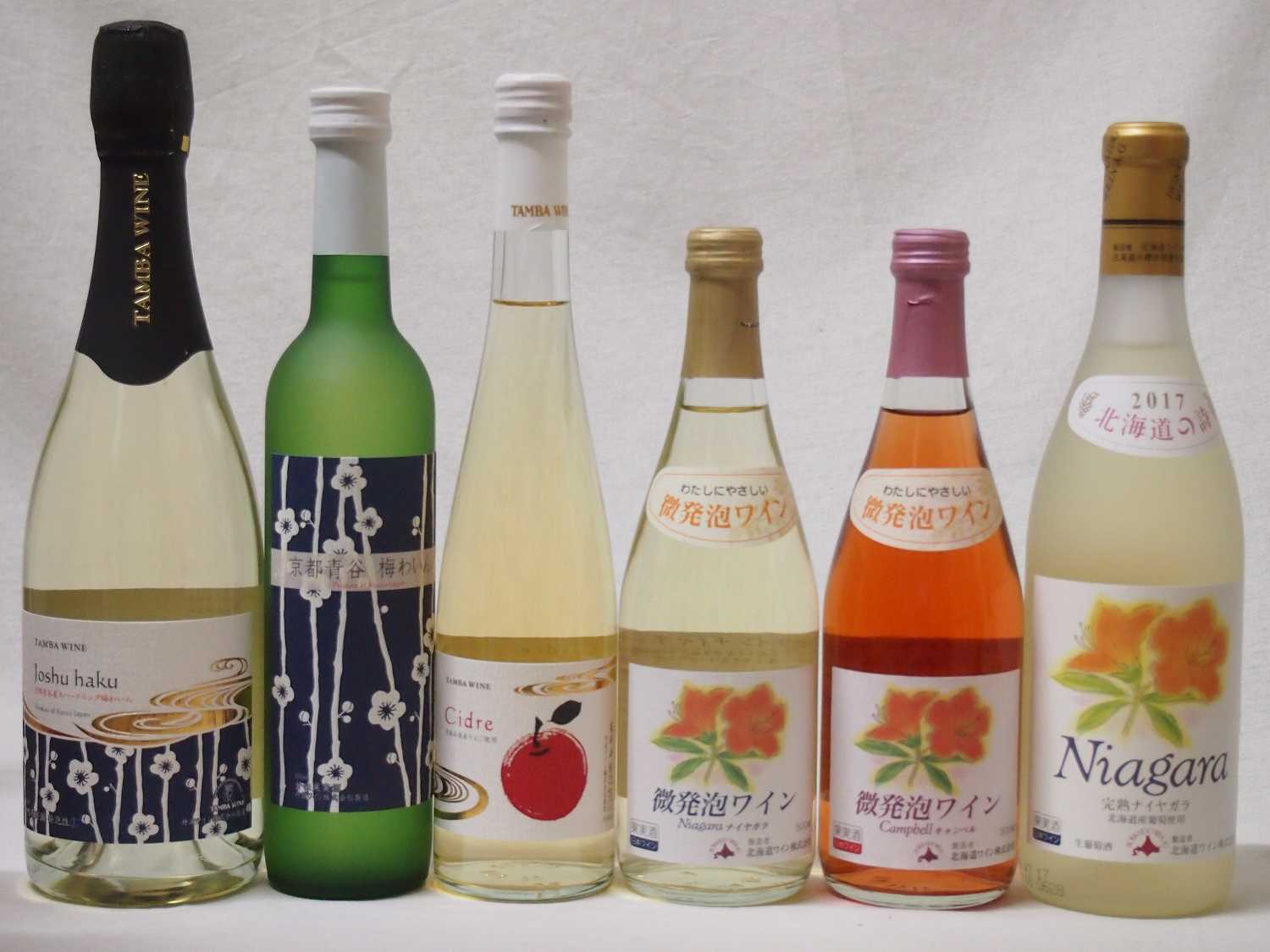 国産フルーツ甘口ワイン6本セット Cider 青森弘前産りんご使用 京都山城青谷産城州白梅わいん(京