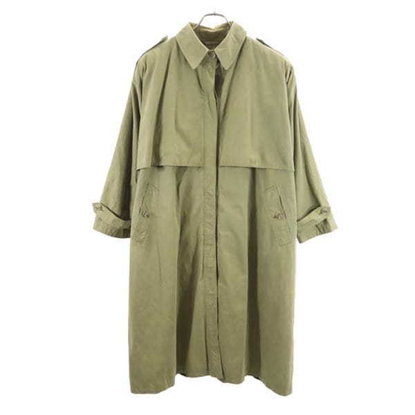 80s 90s イタリア製 ヴィンテージ ライナー付き ステンカラーコート 44 カーキ系 レディース