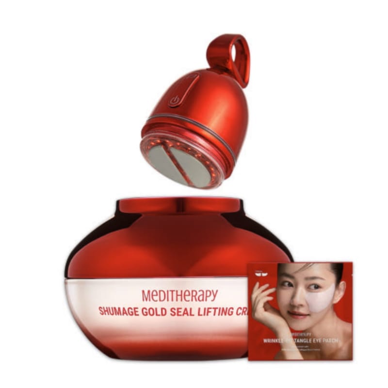 【クリーム＋美顔器セット】シュマジ ゴールドシール リフティングケア / リンクルフィットアイパッチ付き / 肌引き締めサポート