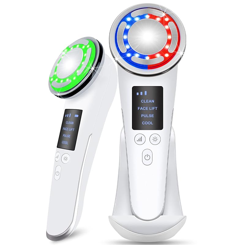 【オールインワン】 美顔器 ems 温冷ケア インサートパルス 超音波 振動 3色LED 温冷美顔器 4つのモード 3段階レベル Type C充電式 毛穴ケア 美肌 置き台付き 家庭用美顔器 男女兼用