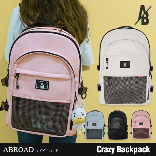 ABROAD正規品エービーロード Crazy Backpack (Pink White Black Blue)