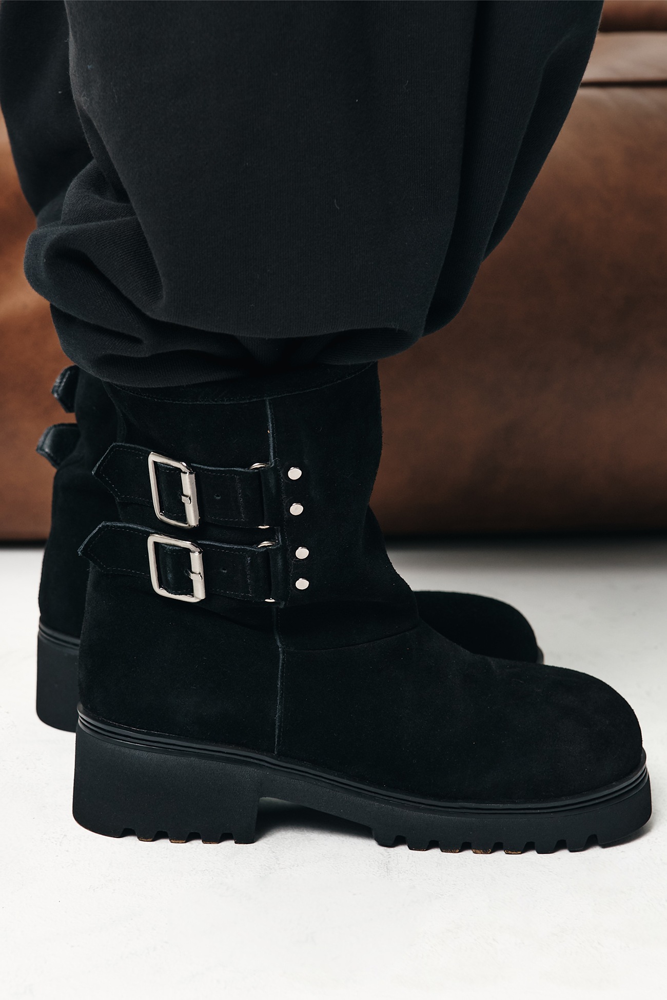 【DEINET】 TEDDY BEAR BUCKLE BOOTS : BLACK