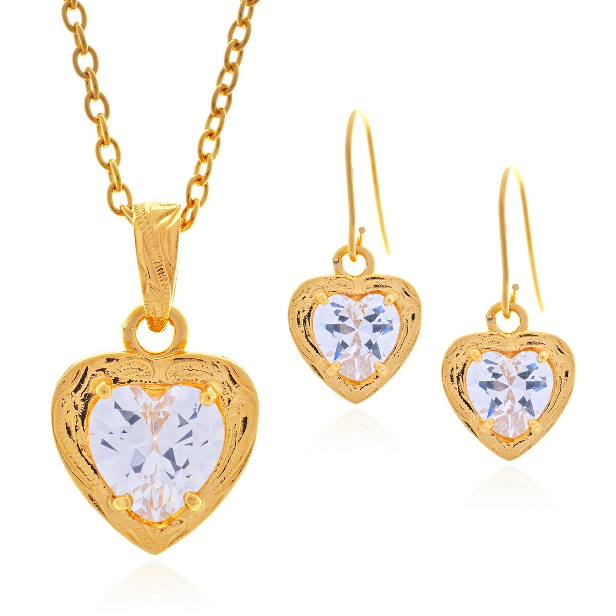 ハワイアンジュエリー フックピアス ネックレス セット レディース ハート サージカルステンレス