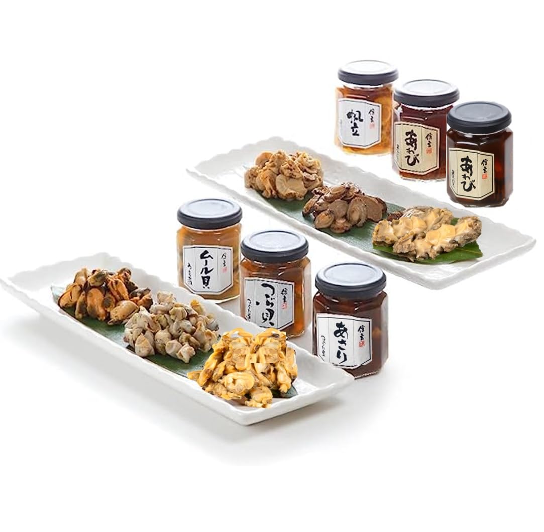 信玄食品 煮貝 詰合せ 瓶詰 セット 海鮮グルメ ６種の貝 あわび煮貝 お取り寄せ 酒のつまみ ごはんのお供