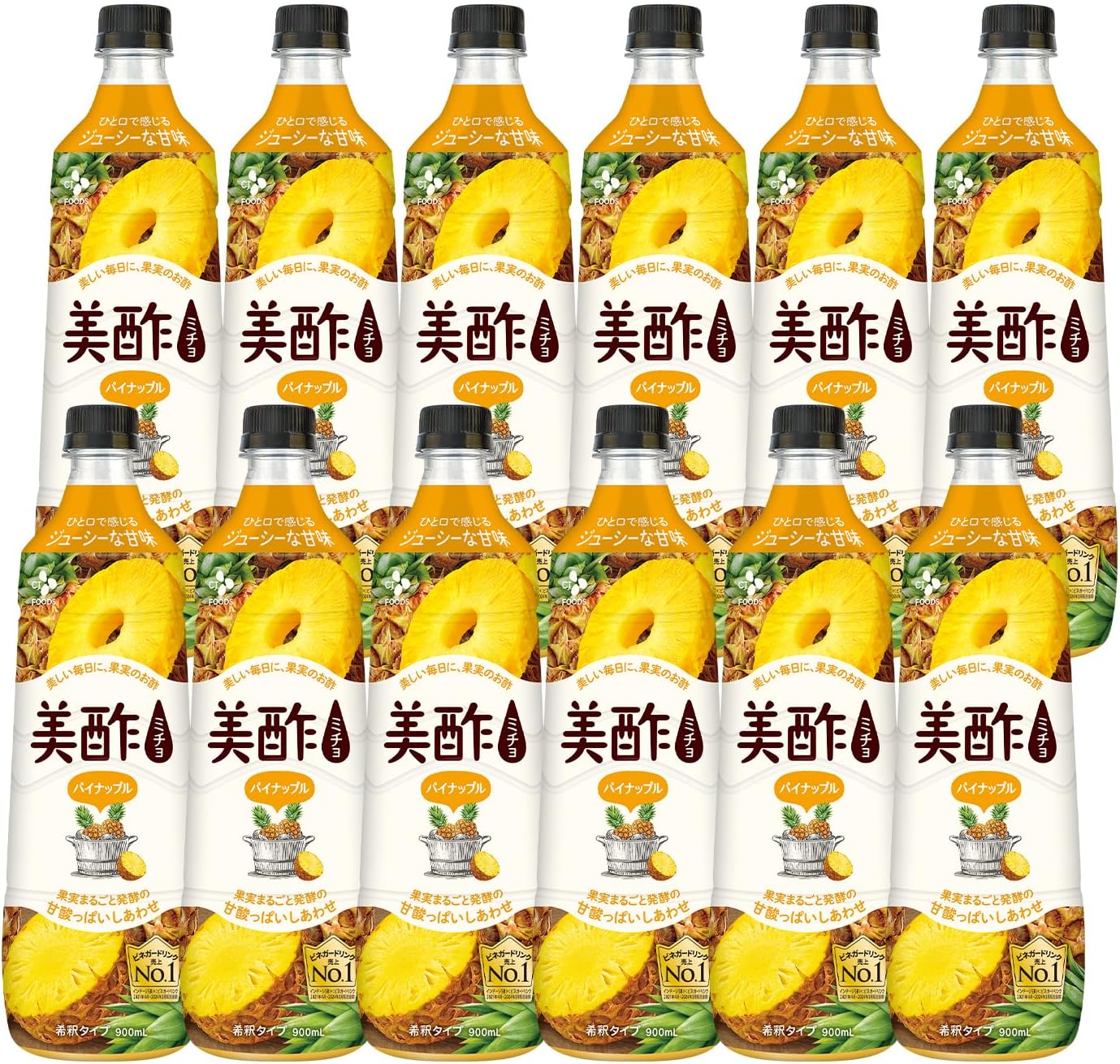 美酢美酢 (ミチョ) 希釈タイプ パイナップル味 900ml 12本セット