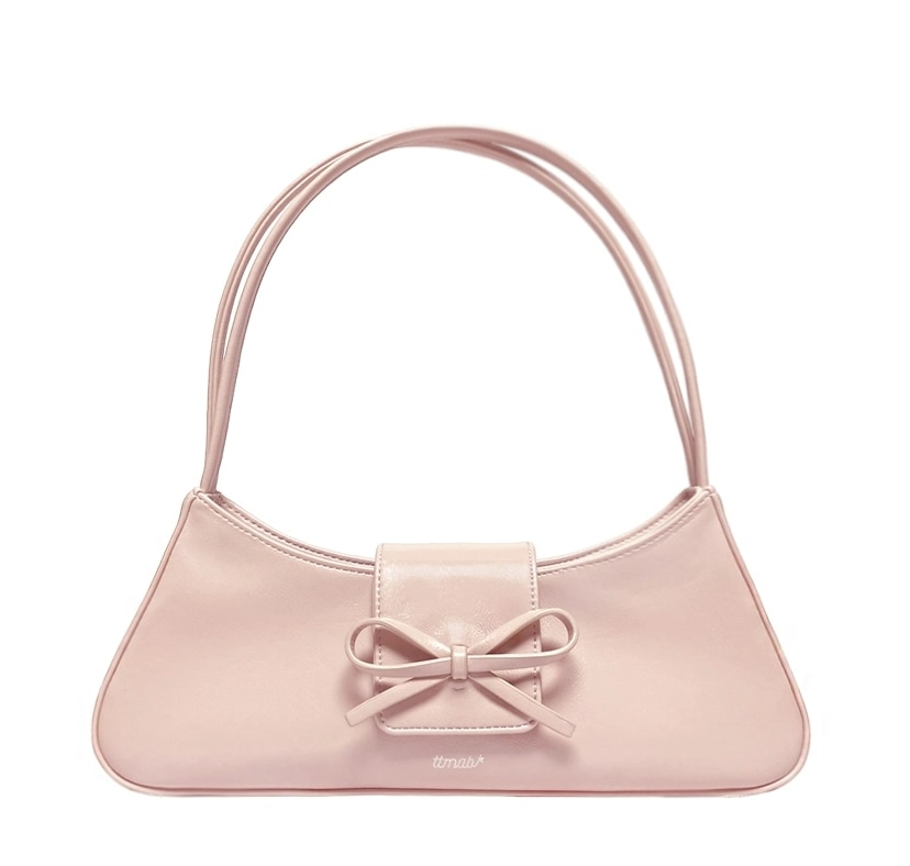 [Ttmab] Bow samall リボンスモールバゲットバッグ -Ballerina pink beige
