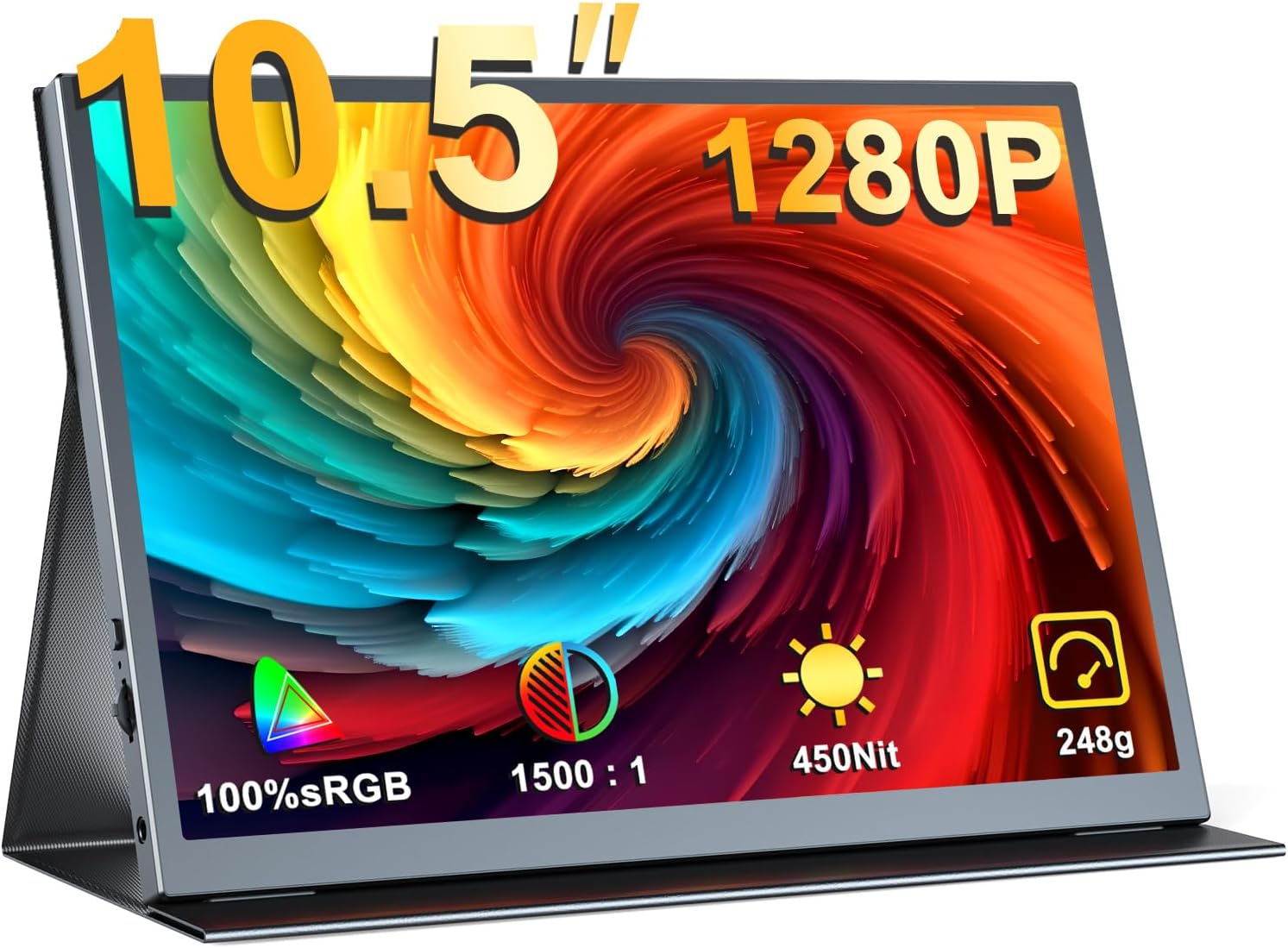 モバイルモニター 10.5インチ EVICIV ポータブルディスプレイ 超軽量248g 3:2画面比 100%sRGB広色域 高輝度450nits サブモニタ FHD1280P VESA 7,744円