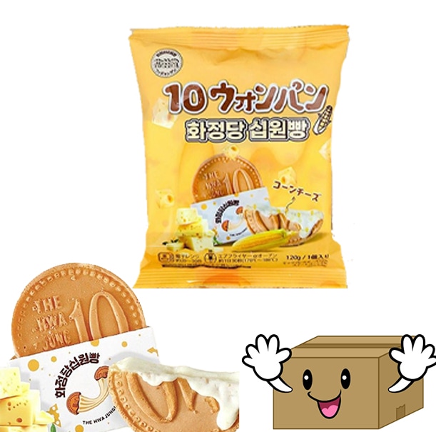 （冷凍）BOX販売　10ウォンパン コーンチーズ味 / 約120g×２４袋 　ベビーカステラ 韓国で大人気 屋台お菓子 スイーツ 洋風デザート （冷凍）